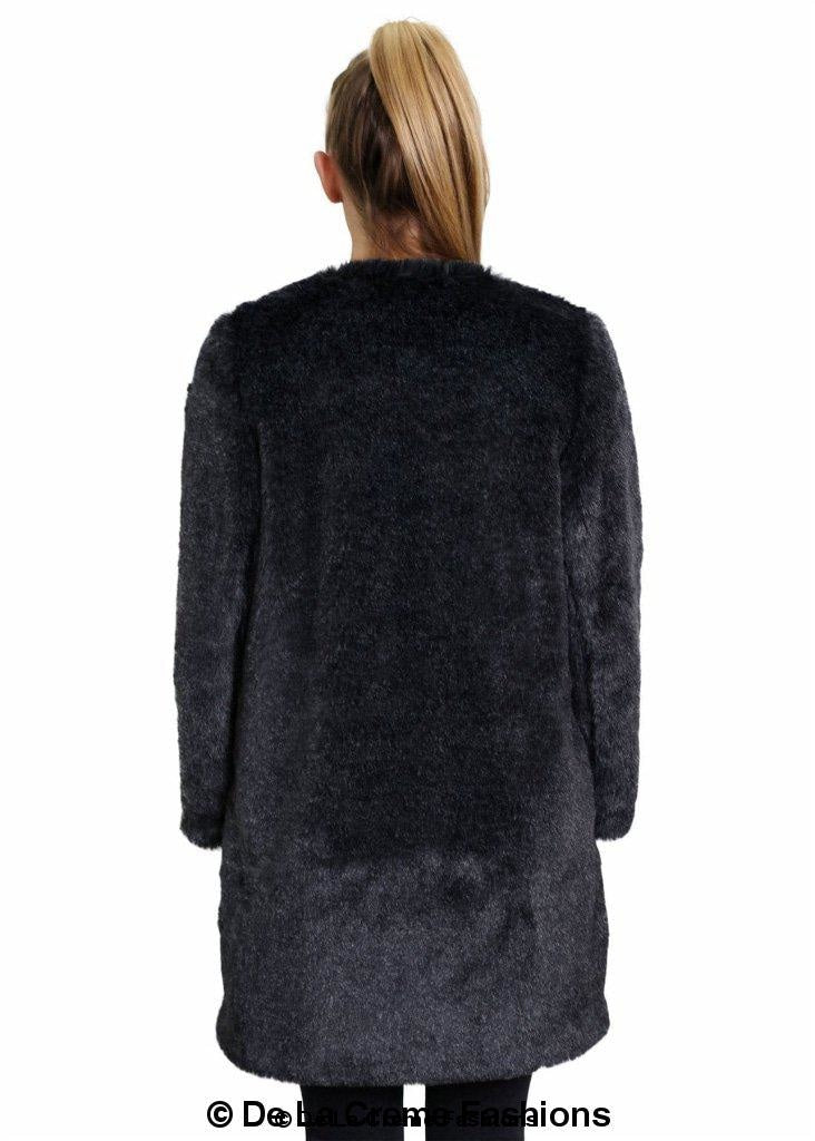 De La Creme Womens Faux Fur Classic Coat